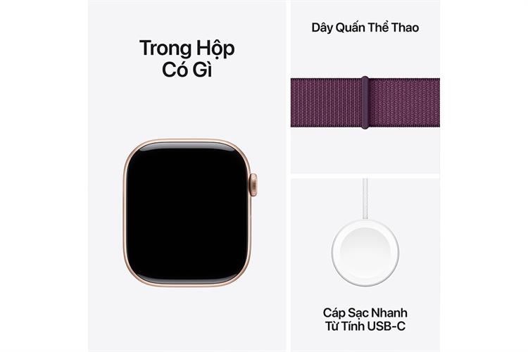 Apple Watch Series 10 GPS + Cellular 46mm viền nhôm dây vải Màu Vàng Hồng