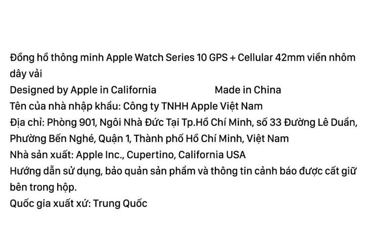 Apple Watch Series 10 GPS + Cellular 42mm viền nhôm dây vải Màu Bạc
