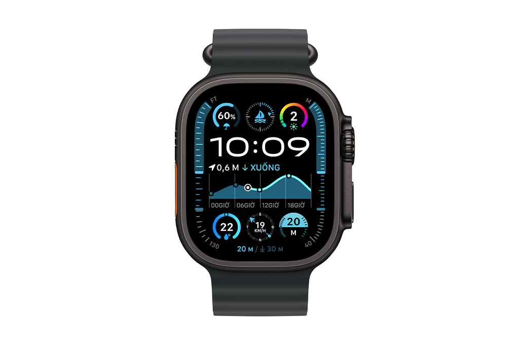 Apple Watch Ultra 2 GPS + Cellular 49mm viền Titanium đen dây Ocean Màu Đen