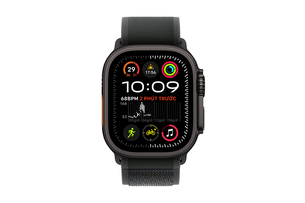 Apple Watch Ultra 2 GPS + Cellular 49mm viền Titanium đen dây Trail Màu Đen