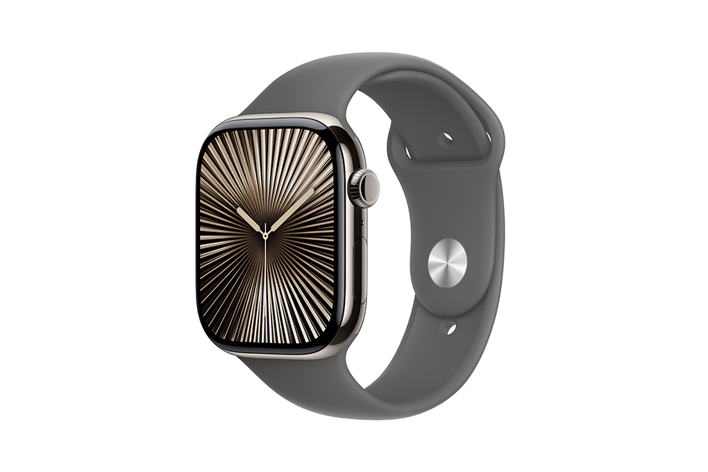 Apple Watch Series 10 GPS + Cellular 46mm viền Titanium dây thể thao Màu Titan tự nhiên