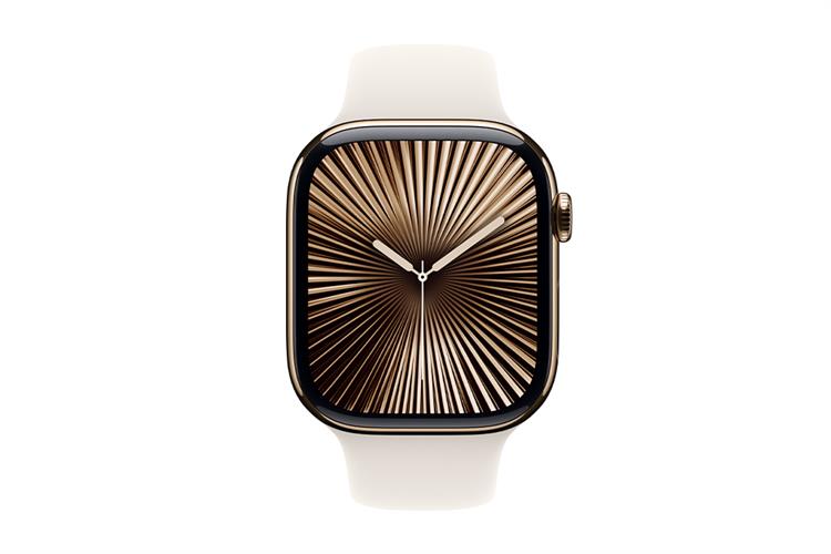 Apple Watch Series 10 GPS + Cellular 42mm viền Titanium dây thể thao Màu Titan vàng