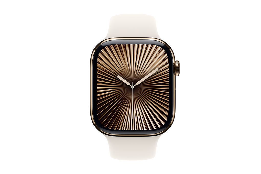Apple Watch Series 10 GPS + Cellular 42mm viền Titanium dây thể thao Màu Titan vàng