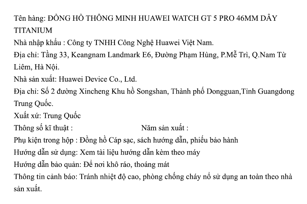 Huawei Watch GT 5 Pro 46mm viền Titanium dây Titanium Màu Bạc