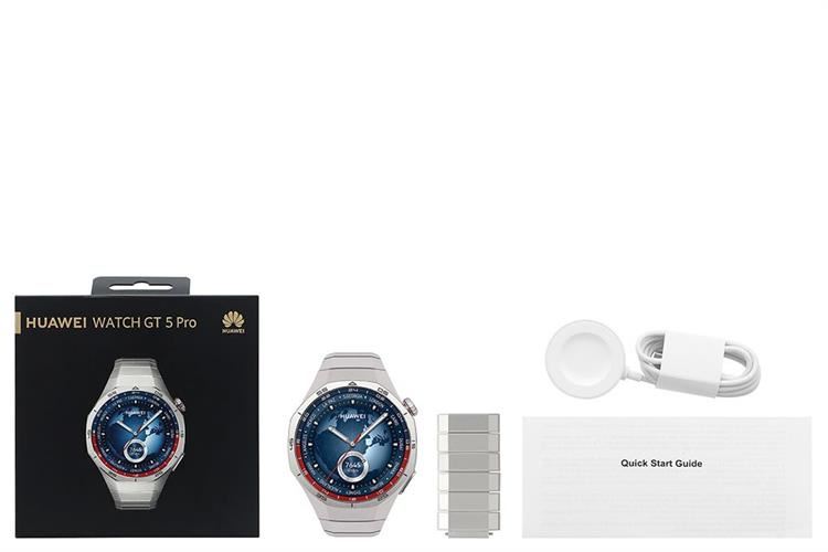 Huawei Watch GT 5 Pro 46mm viền Titanium dây Titanium Màu Bạc
