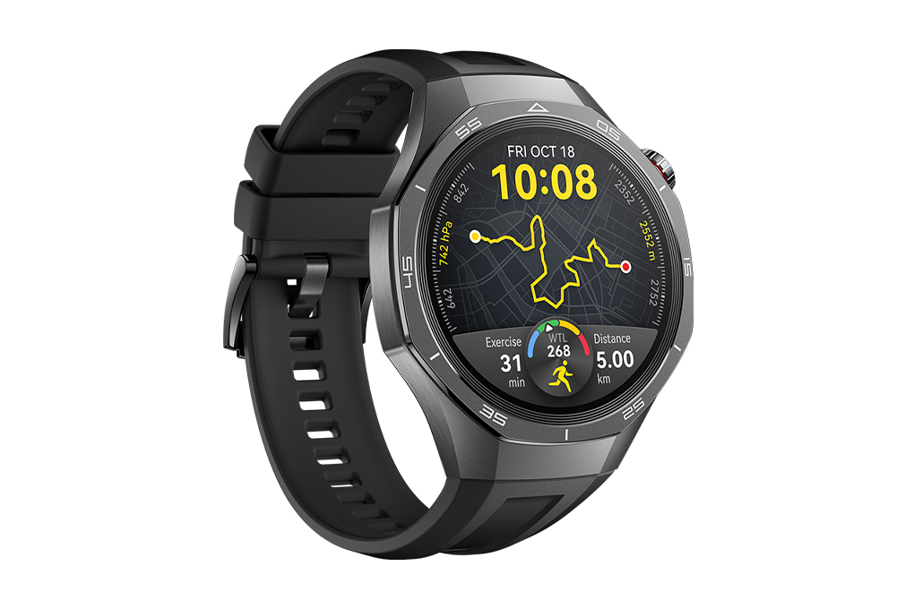 Huawei Watch GT 5 Pro 46mm viền Titanium dây cao su Màu Đen