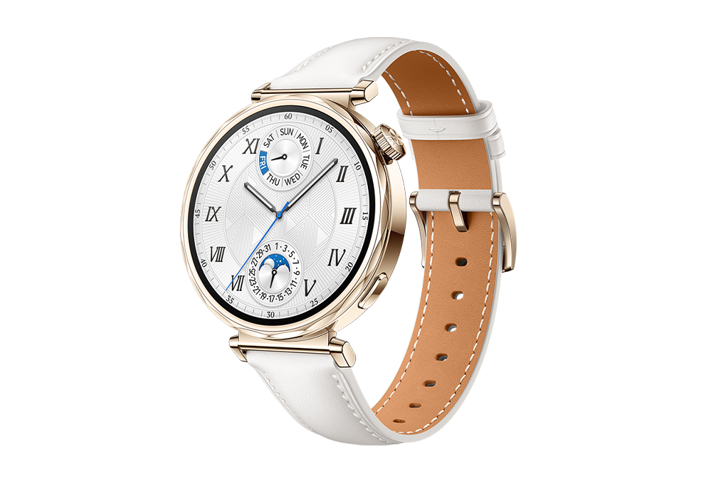 Huawei Watch GT 5 41mm viền thép dây da Màu Trắng