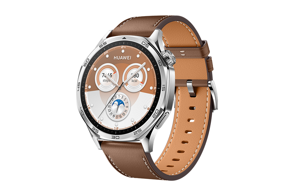 Huawei Watch GT 5 46mm viền thép dây da Màu Nâu