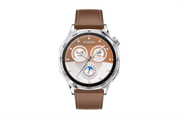 Huawei Watch GT 5 46mm viền thép dây da Màu Nâu