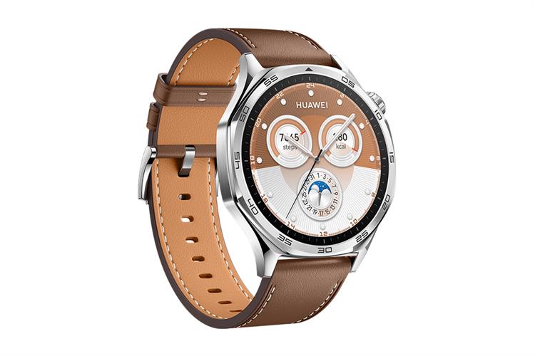 Huawei Watch GT 5 46mm viền thép dây da Màu Nâu