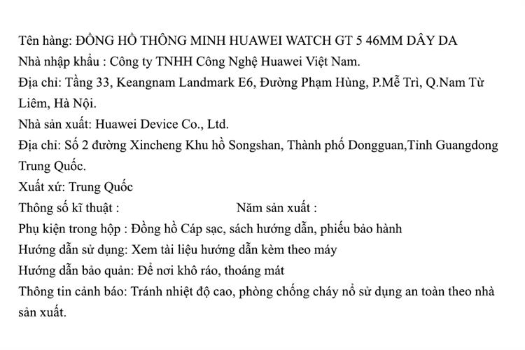 Huawei Watch GT 5 46mm viền thép dây da Màu Nâu