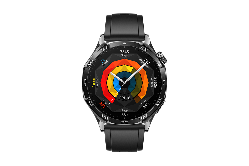 Huawei Watch GT 5 46mm viền thép dây cao su Màu Đen