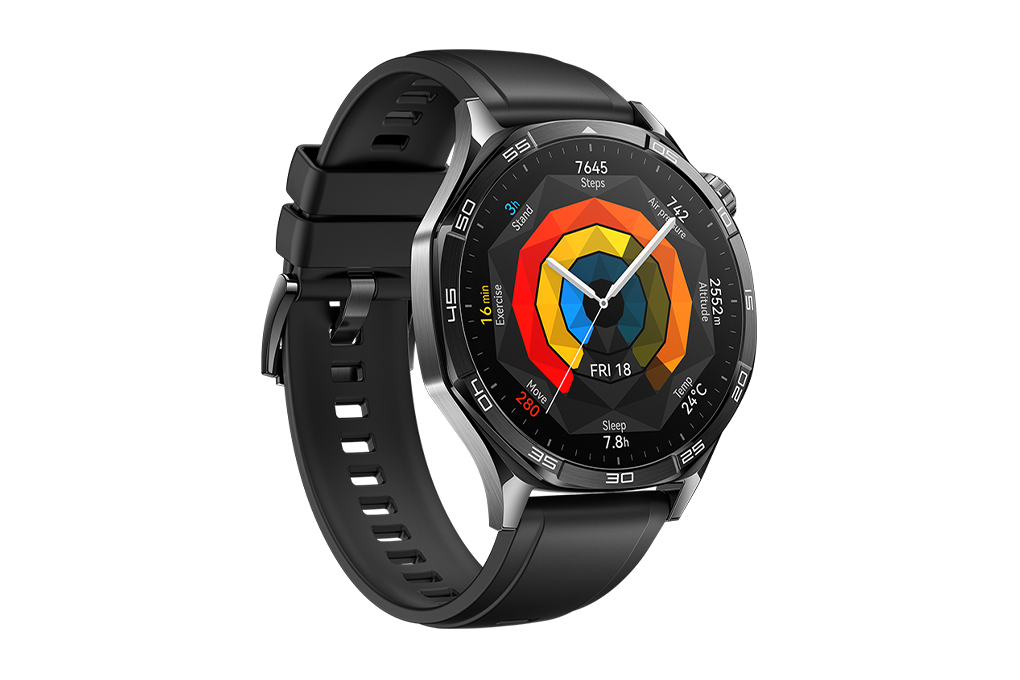Huawei Watch GT 5 46mm viền thép dây cao su Màu Đen