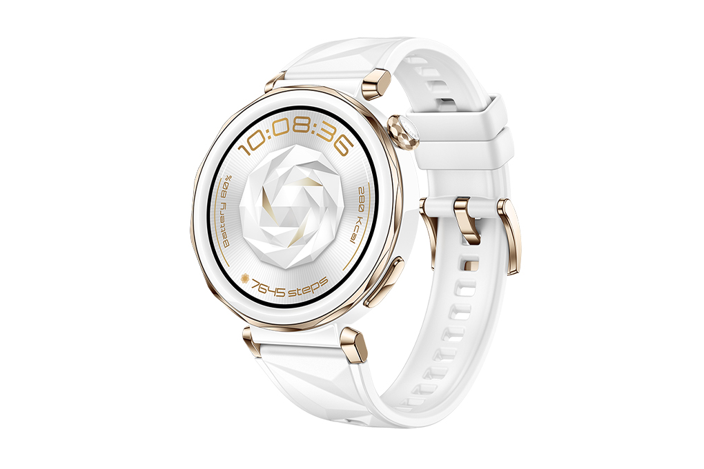 Huawei Watch GT 5 Pro 42mm viền gốm dây cao su Màu Trắng