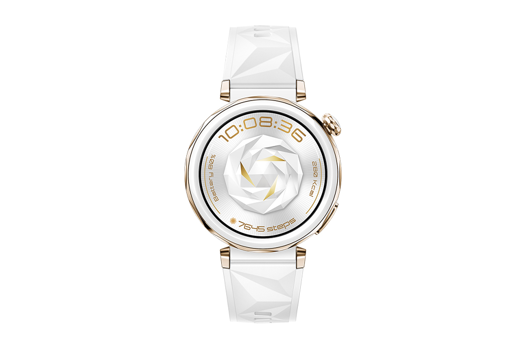 Huawei Watch GT 5 Pro 42mm viền gốm dây cao su Màu Trắng