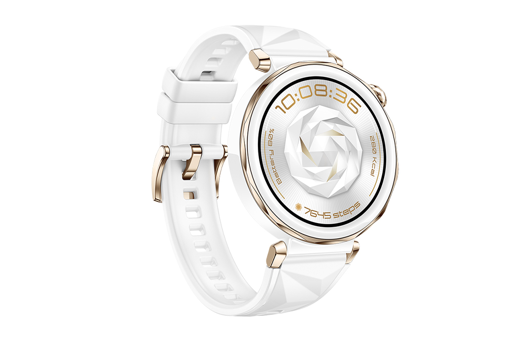 Huawei Watch GT 5 Pro 42mm viền gốm dây cao su Màu Trắng