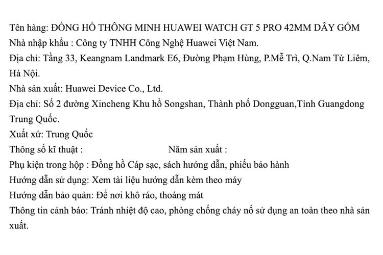 Huawei Watch GT 5 Pro 42mm viền gốm dây gốm Màu Trắng