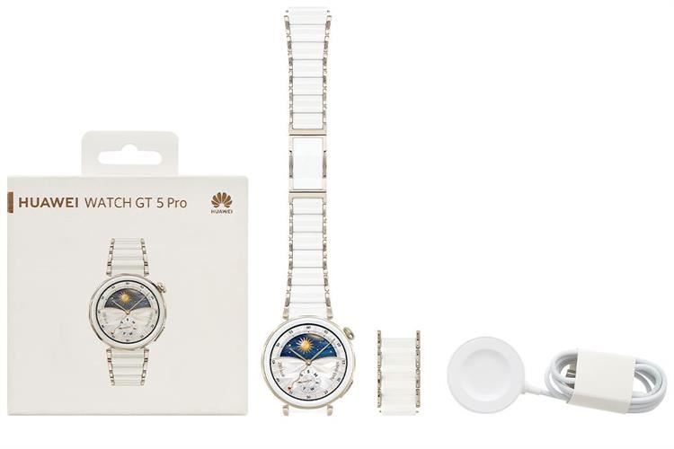 Huawei Watch GT 5 Pro 42mm viền gốm dây gốm Màu Trắng