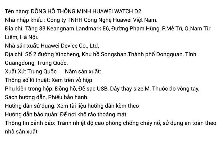Huawei Watch D2 48mm dây da Màu Trắng