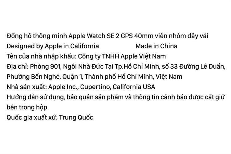 Apple Watch SE 2 GPS 40mm viền nhôm dây vải Màu Trắng Starlight