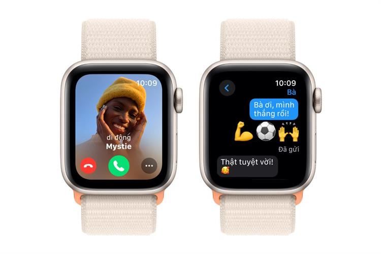 Apple Watch SE 2 2023 GPS 44mm viền nhôm dây vải Màu Trắng Starlight