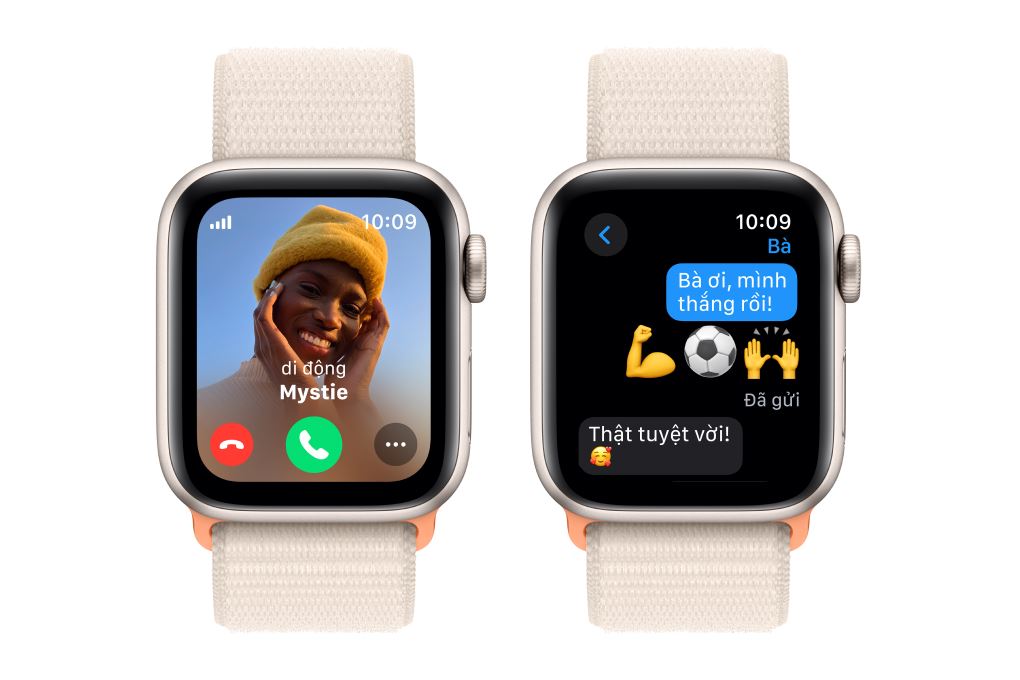 Apple Watch SE 2 GPS + Cellular 40mm viền nhôm dây vải Màu Trắng Starlight