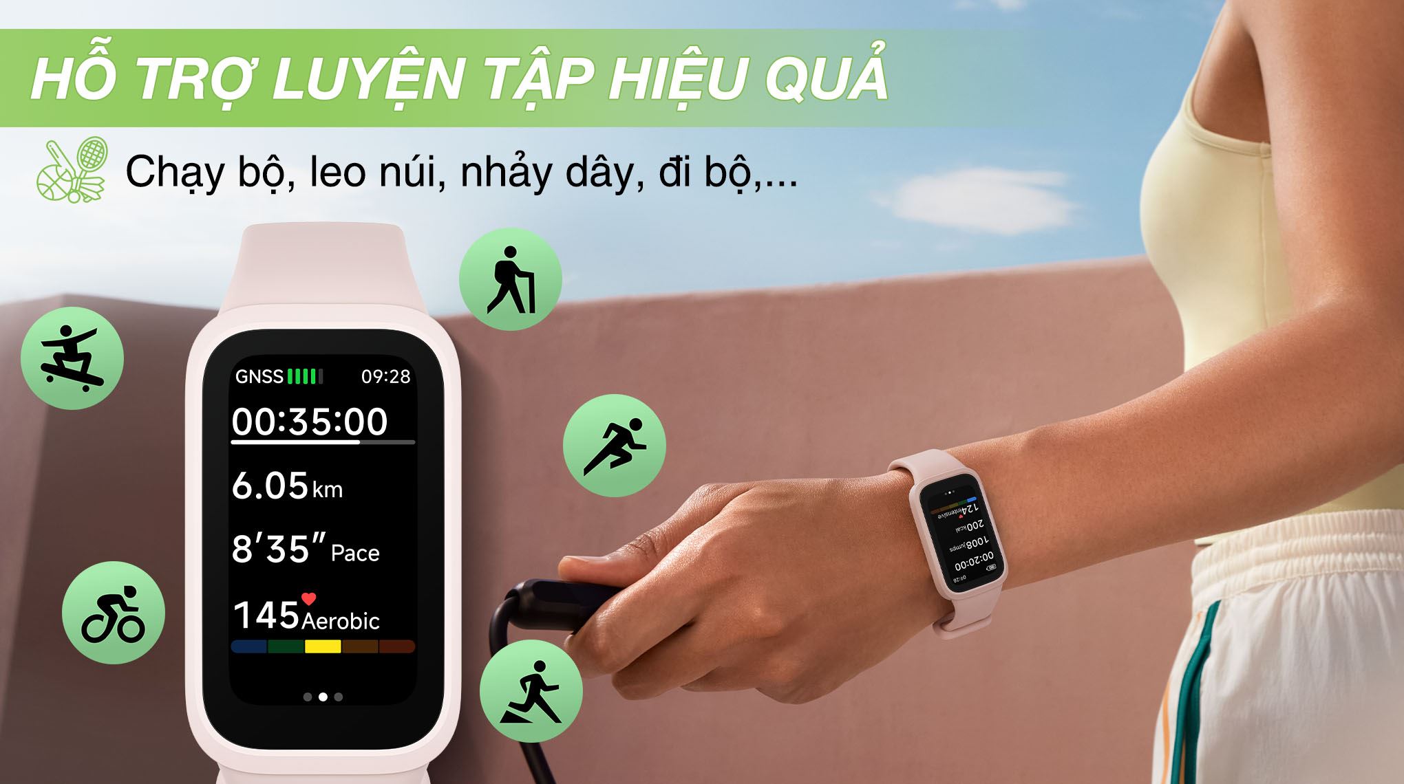 Vòng đeo tay thông minh Mi Band 9 Active - Luyện tập 