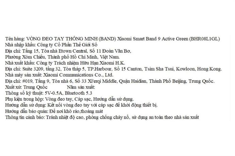 Vòng đeo tay thông minh Mi Band 9 Active Màu Xanh lá