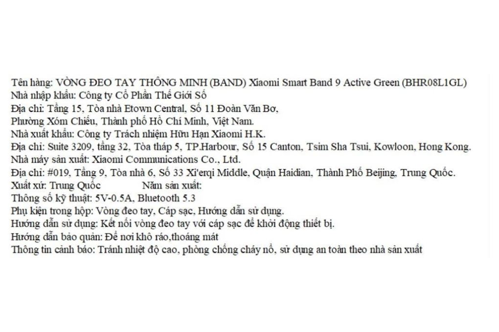 Vòng đeo tay thông minh Mi Band 9 Active Màu Xanh lá