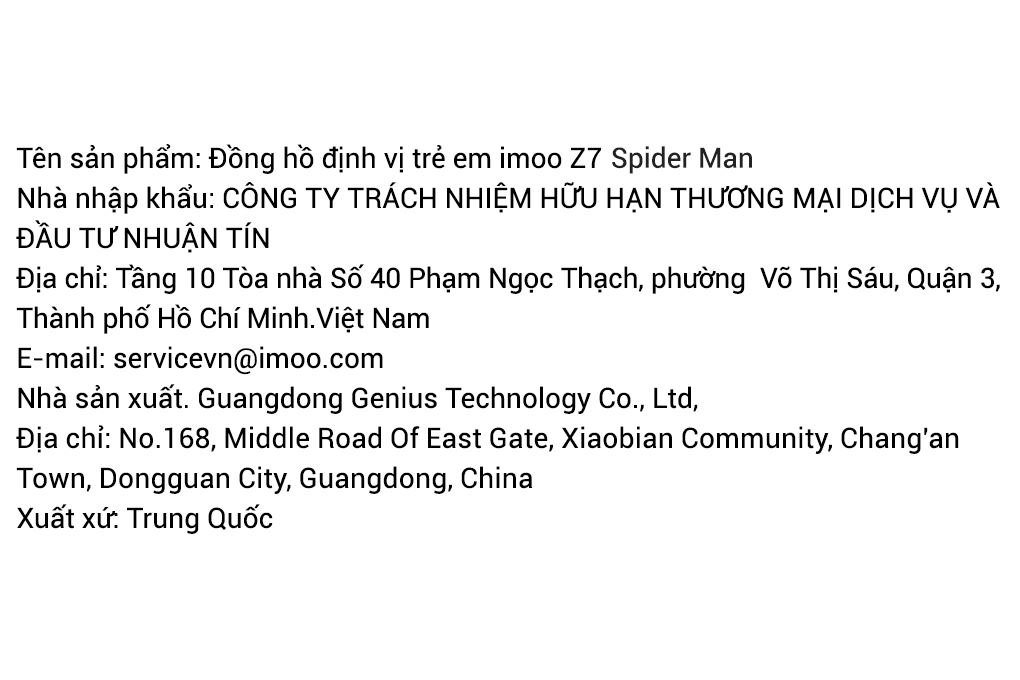 Đồng hồ định vị trẻ em imoo Z7 Spider Man Màu Đỏ