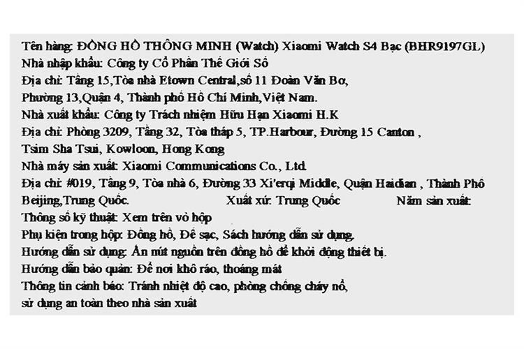 Xiaomi Watch S4 47mm dây silicone Bạc Màu Bạc