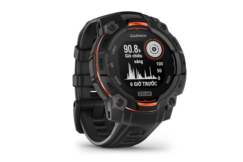 Garmin Instinct 3 Solar 45mm dây silicone Màu Đen