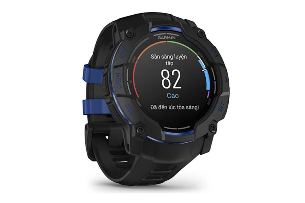 Garmin Instinct 3 50mm dây silicone Màu Đen - xanh dương