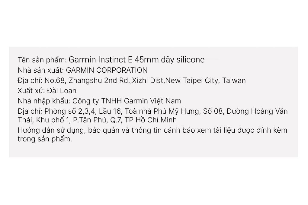 Garmin Instinct E 45mm dây silicone Màu Đen