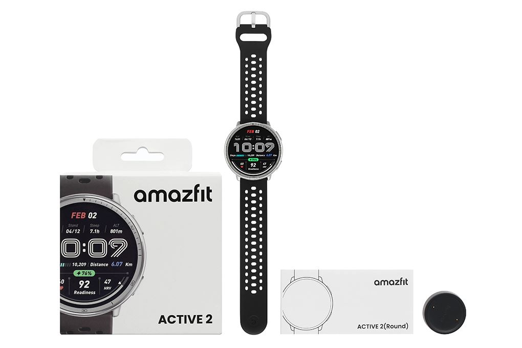 Amazfit Active 2 43.9mm dây silicone Màu Đen