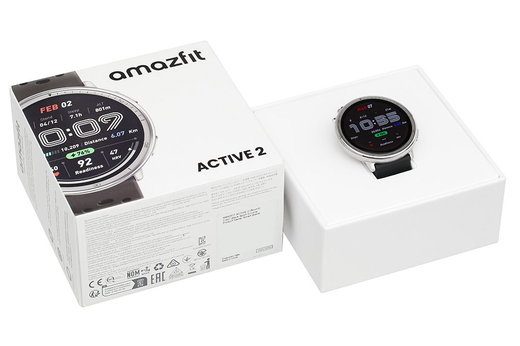 Amazfit Active 2 43.9mm dây silicone Màu Đen