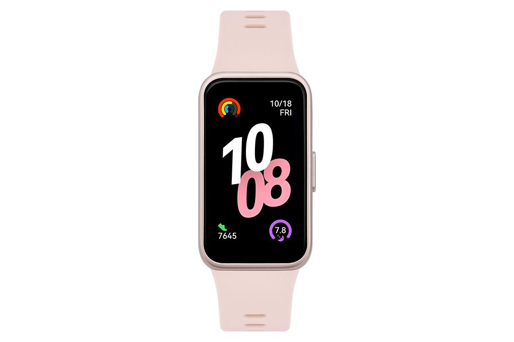 Vòng đeo tay thông minh Huawei Band 10 viền nhựa Hồng