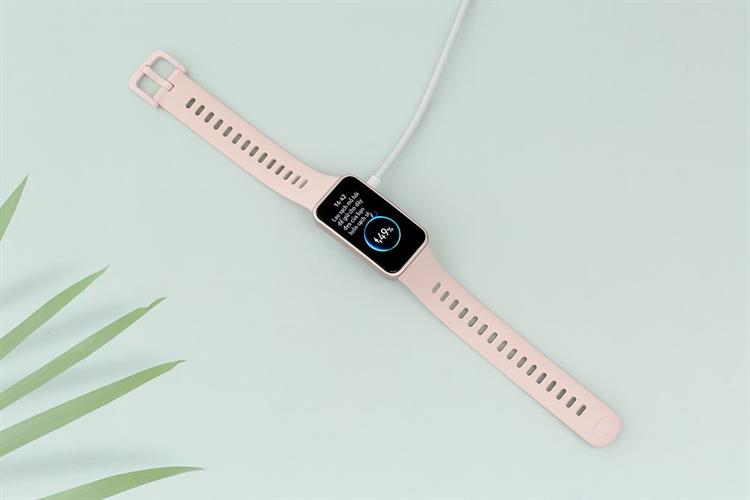 Vòng đeo tay thông minh Huawei Band 10 viền nhựa Màu Hồng