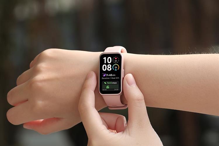 Vòng đeo tay thông minh Huawei Band 10 viền nhựa Màu Hồng