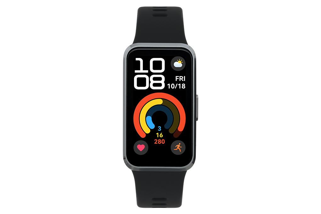 Vòng đeo tay thông minh Huawei Band 10 viền nhôm Màu Đen