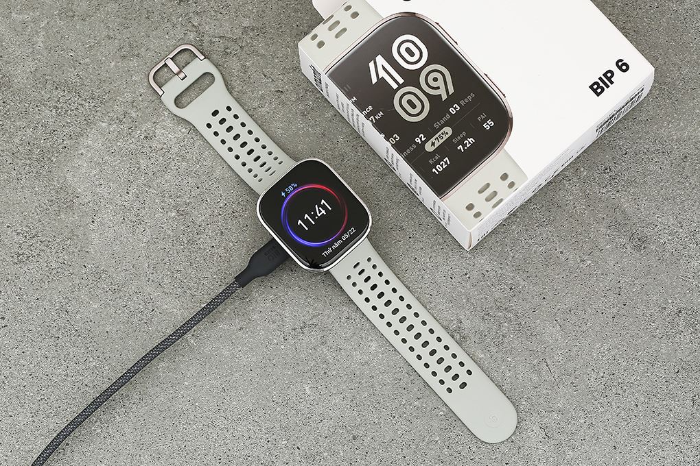 Amazfit Bip 6 46.3mm dây silicone Màu Xám xanh