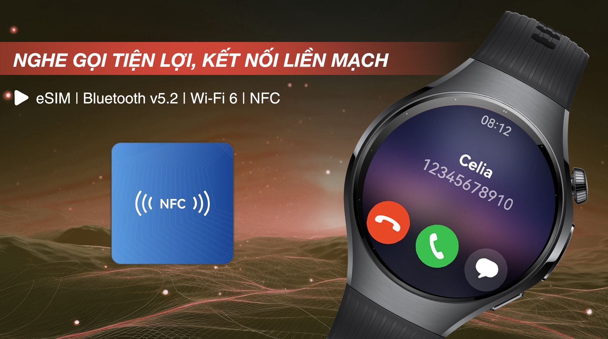 Huawei Watch 5 46mm dây cao su - Nghe gọi Huawei Watch 5 46mm dây cao su - Nghe gọi