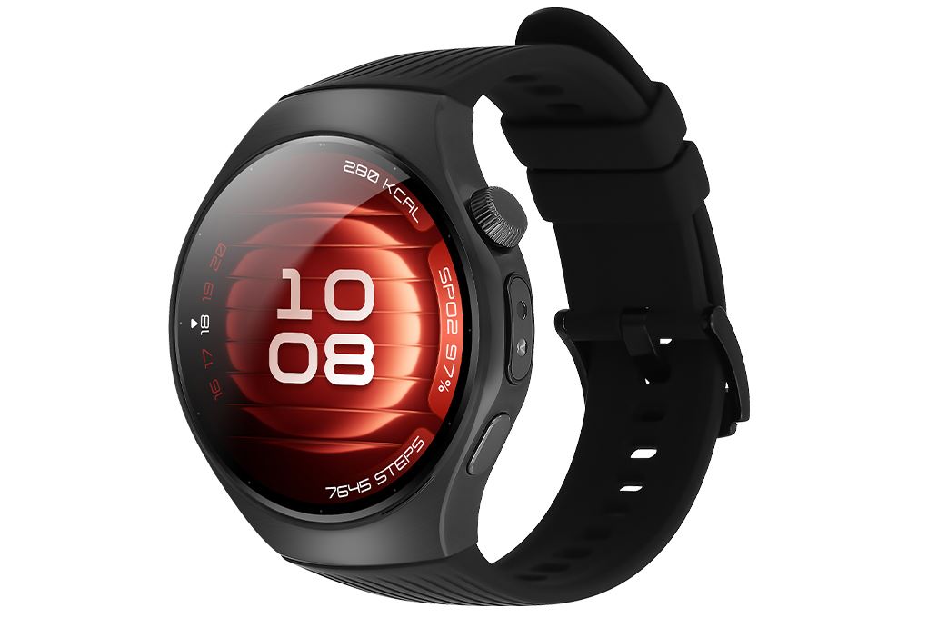 Huawei Watch 5 46mm viền thép dây cao su Màu Đen