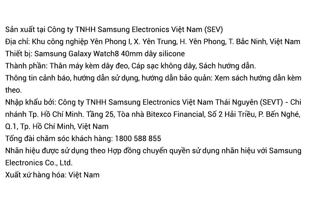 Samsung Galaxy Watch8 40mm dây silicone Màu Trắng
