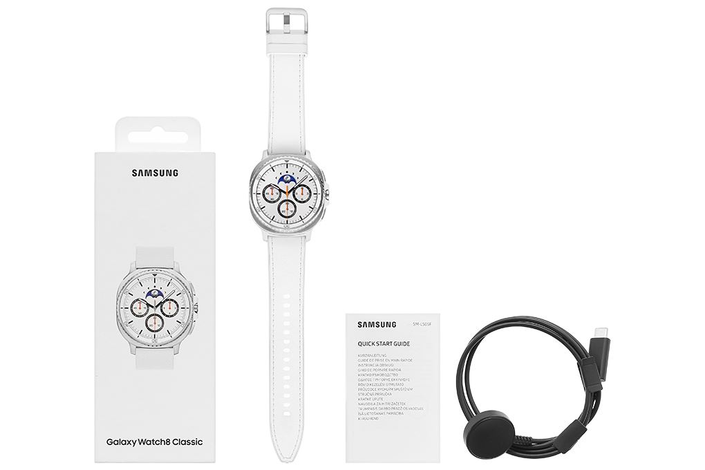 Samsung Galaxy Watch8 Classic 46mm dây da Màu Trắng