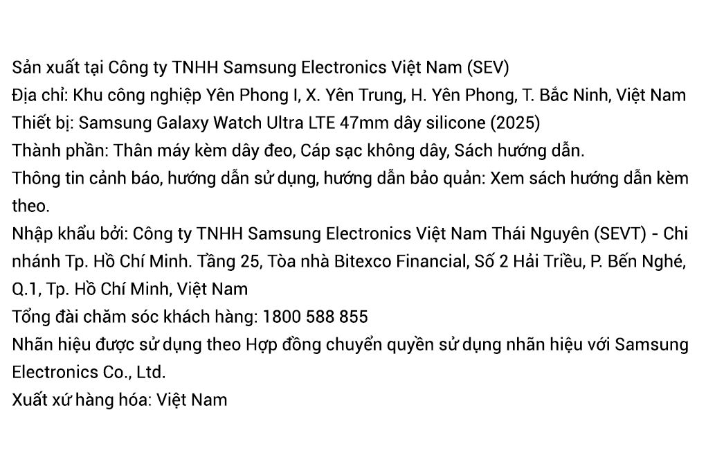 Samsung Galaxy Watch Ultra LTE 47mm (2025) dây silicone Màu Trắng