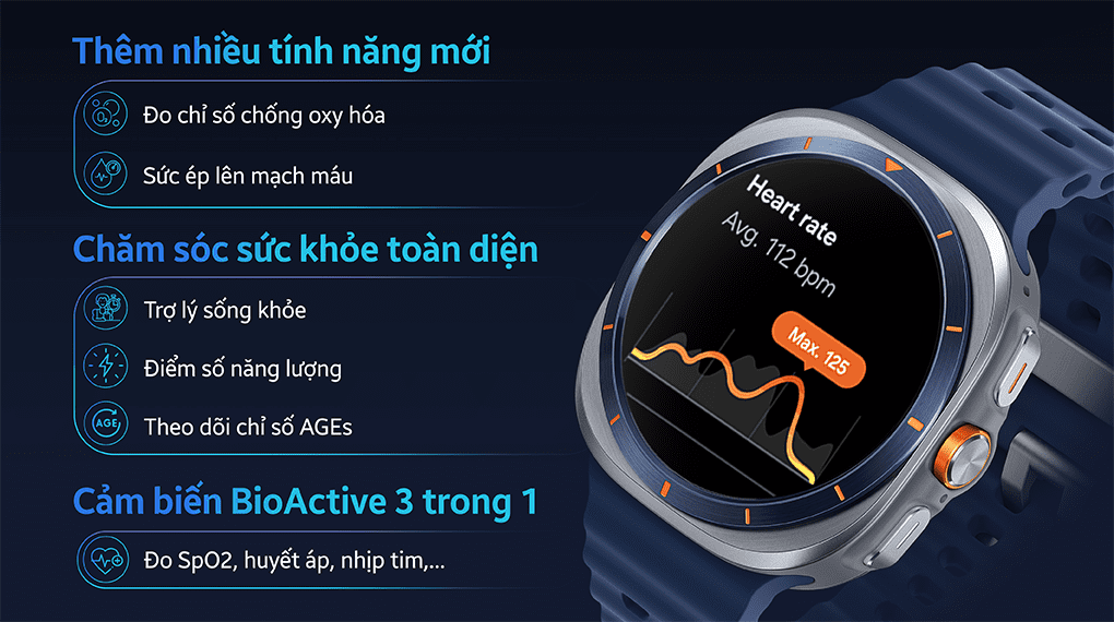Samsung Galaxy Watch Ultra LTE 47mm (2025) dây silicone - Sức khỏe 