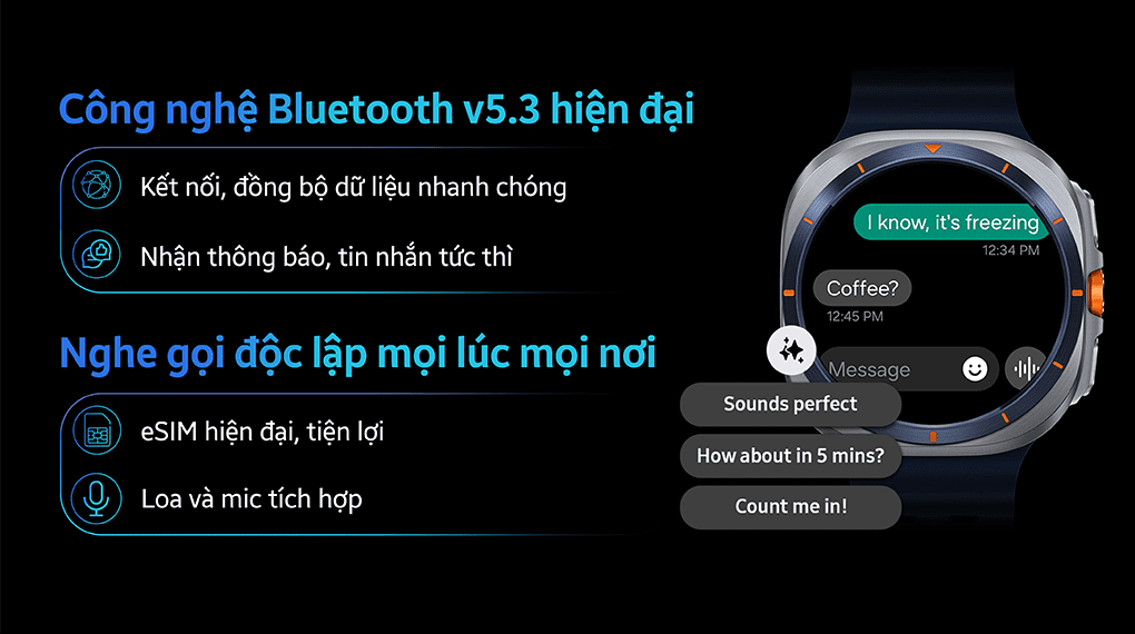 Samsung Galaxy Watch Ultra LTE 47mm (2025) dây silicone - Nghe gọi 