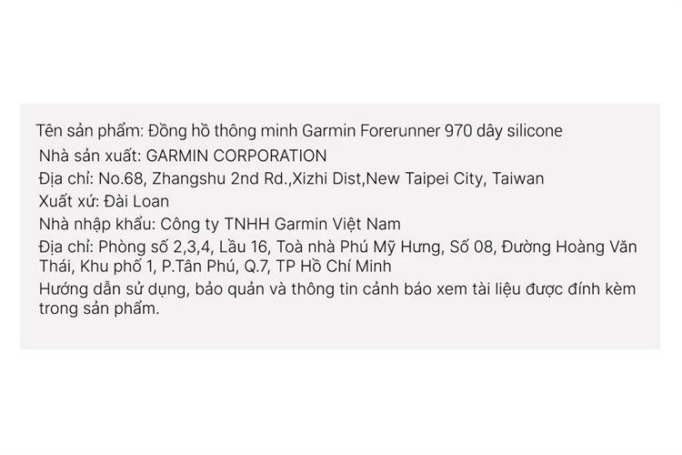 Garmin Forerunner 970 47mm dây silicone Màu Đen