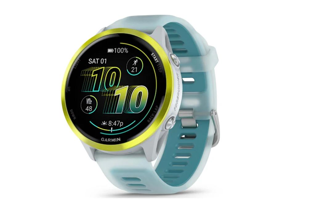 Garmin Forerunner 570 47mm dây silicone Màu Trắng - Xanh